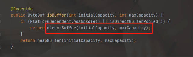 AbstractByteBufAllocator.ioBuffer(int initialCapacity)源码